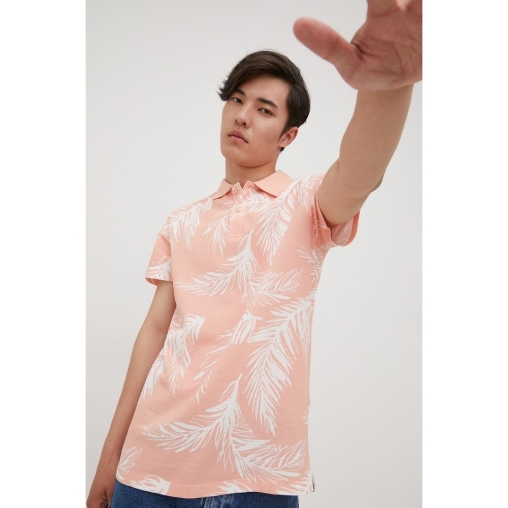 Jack and Jones Short Sleeve Polo Shirt in Coral Pink Size XXL New With Tags